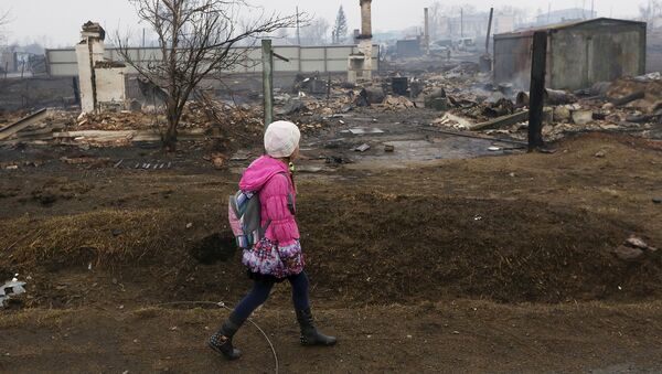 Последствия пожаров в Хакасии. Поселок Шира, апрель 2015