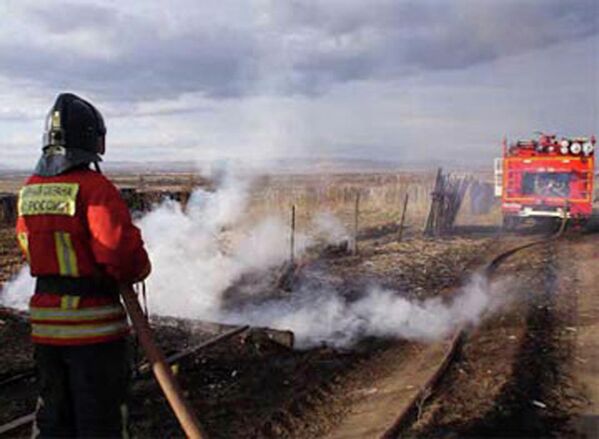 Тушение пожара в Хакасии. Апрель 2015