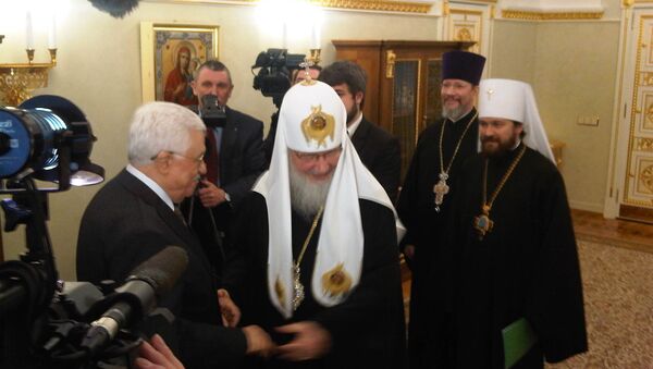 Патриарх Кирилл встречается с Махмудом Аббасом