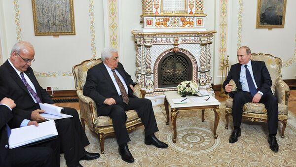 Президент РФ В.Путин встретился с президентом Палестины М. Аббасом
