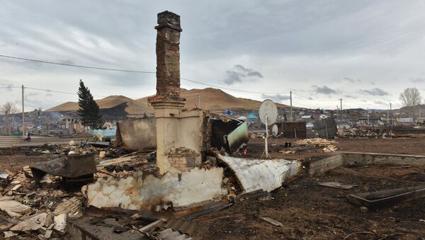 Последствия природных пожаров в селе Шира Республики Хакасия