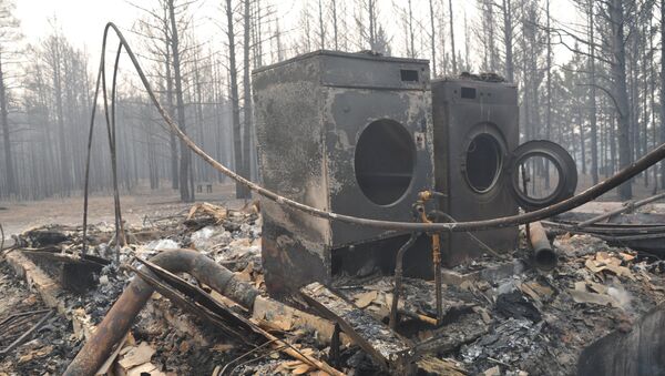 Последствия пожара в дачном кооперативе Полянка в Забайкальском крае. Архивное фото