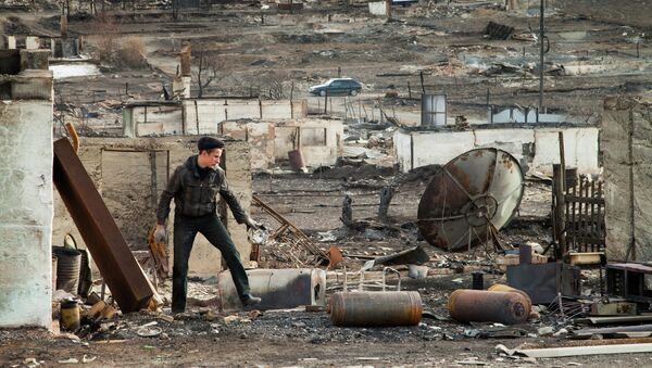 Житель наиболее пострадавшего поселка Шира Республики Хакасия. Архивное фото