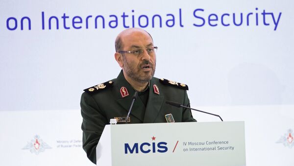 Министр обороны Ирана Хоссейн Декган выступает на IV Московской конференции по международной безопасности