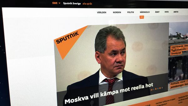 Страница сайта мультимедийного агентства Sputnik на шведском языке