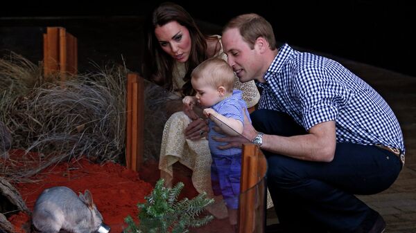 Принц Уильям и Кейт Миддлтон с сыном Джорджем в зоопарке Сиднея 