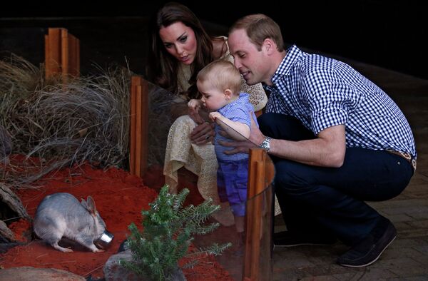 Принц Уильям и Кейт Миддлтон с сыном Джорджем в зоопарке Сиднея