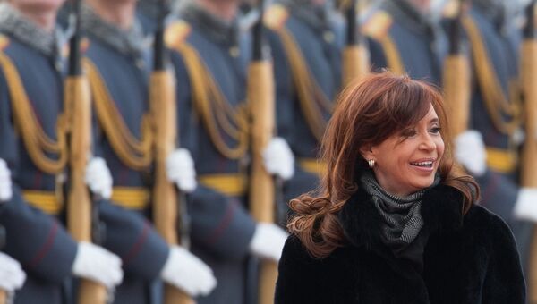 Президент Аргентинской Республики Аргентины Кристина Фернандес де Киршнер, прибывшая с официальным визитом, в аэропорту Внуково-2