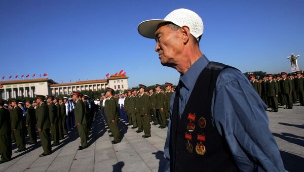 Ветеран Второй мировой войны в Пекине, Китай. Архивное фото