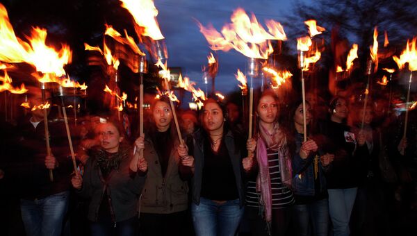 Факельное шествие в память жертв геноцида в Армении. Архивное фото