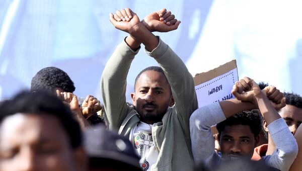 Митинг в Эфиопии в поддержку христиан в Ливии