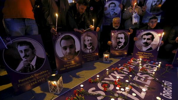 Мероприятия в память о жертвах геноцида армян. Стамбул, Турция. Архивное фото