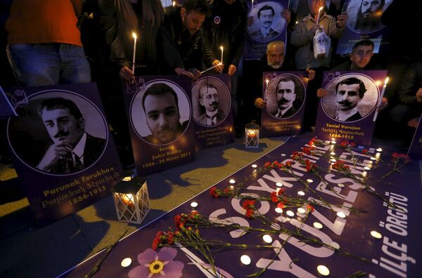 Мероприятия в память о жертвах геноцида армян. Стамбул, Турция
