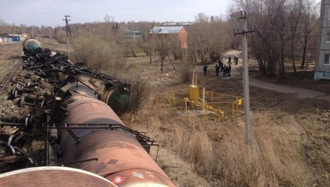 Сход вагонов с рельсов под Омском