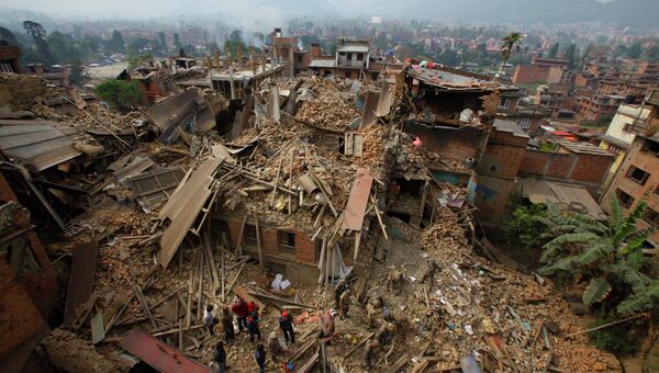 Последствия землетрясения в Катманду, Непал.