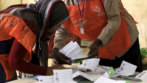 Подсчет голосов после выборов в Хартуме, Судан