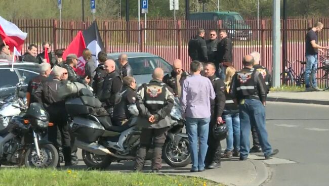 Ночные волки покинули Тересполь из-за отсутствия разрешения въехать в Польшу