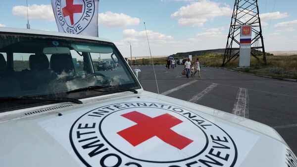 Автомобиль Красного Креста на юго-востоке Украины, архивное фото