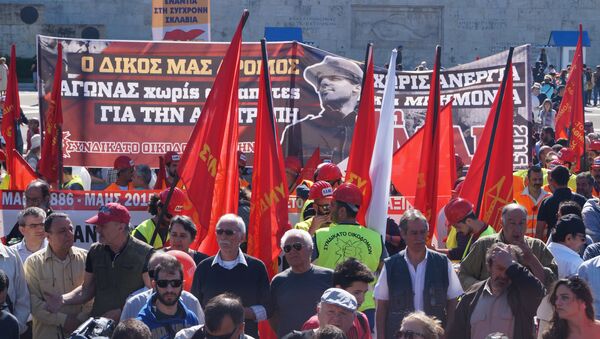 Первомайская демонстрация в Афинах
