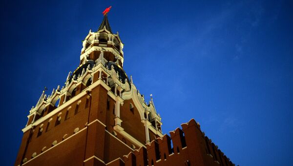 Спасская башня Московского Кремля. архивное фото