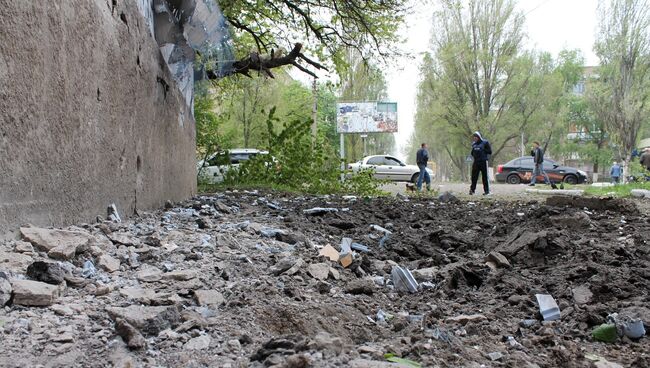 Последствия обстрелов в Донецке