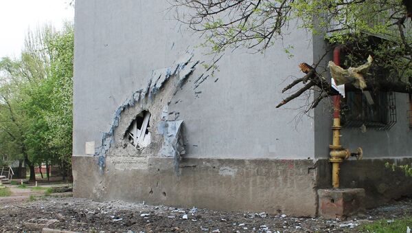 Последствия обстрелов в Донецке