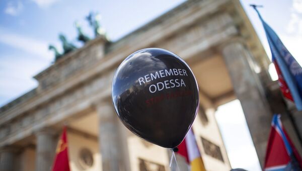 Акции памяти по погибшим в Одессе 2 мая 2014 года в Европе. Архивное фото