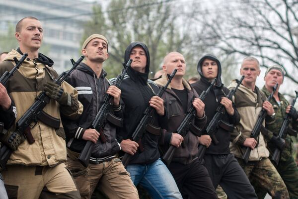 Репетиция Парада Победы в Донецке