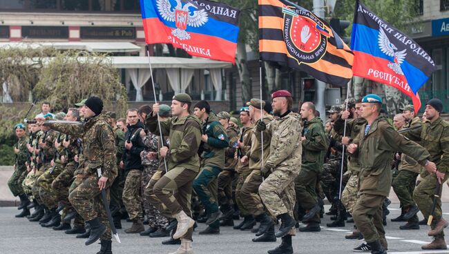 Репетиция Парада Победы в Донецке.