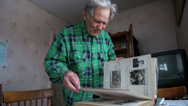 Ветеран Великой Отечественной войны, минометчик Александр Черняев. Архивное фото