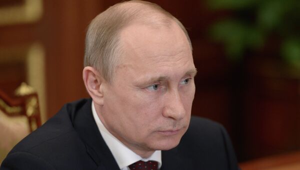 Президент России Владимир Путин во время встречи в Кремле