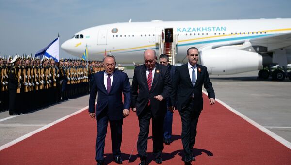 Прилет президента Казахстана Нурсултана Назарбаева в Москву