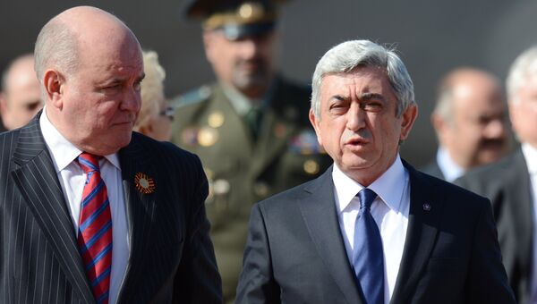 Прилет президента Армении Сержа Саргсяна в Москву