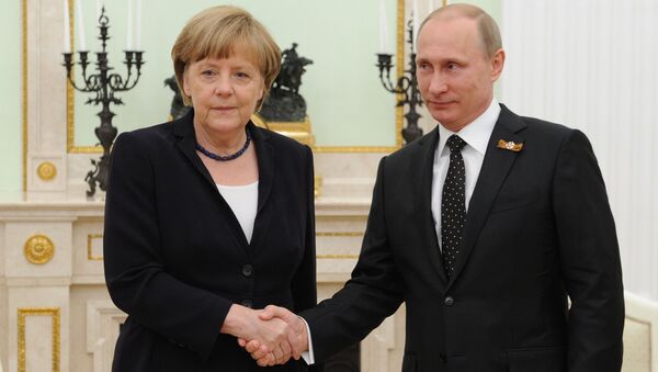 Президент России В.Путин встретился с канцлером Федеративной Республики Германия А.Меркель. Архивное фото
