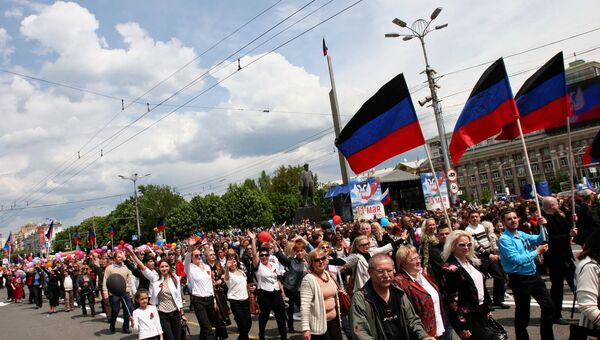 Празднование годовщины создания ДНР в Донецке. Архивное фото