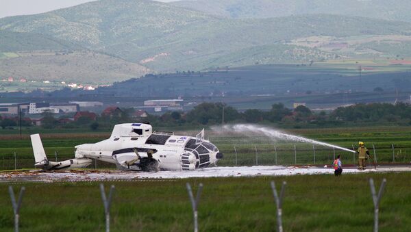 Вертолет миссии ЕС разбился в аэропорту Приштины. Косово, 12 мая 2015 год