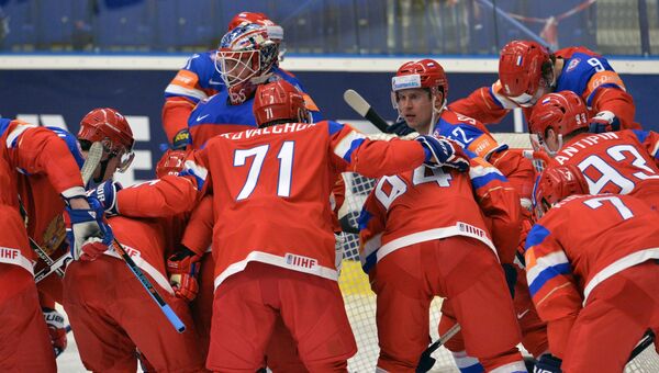 Игроки сборной России на ЧМ по хоккею. Архивное фото
