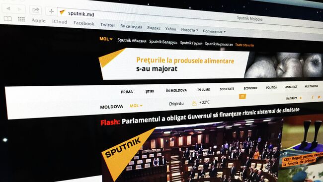 Страница сайта новостного мультимедийного агентства Sputnik на молдавском языке