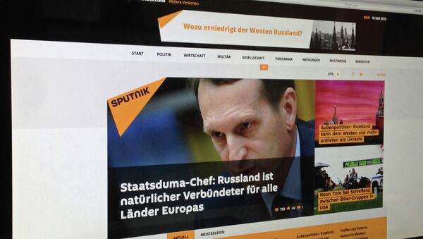Немецкая версия информационного портала Sputnik