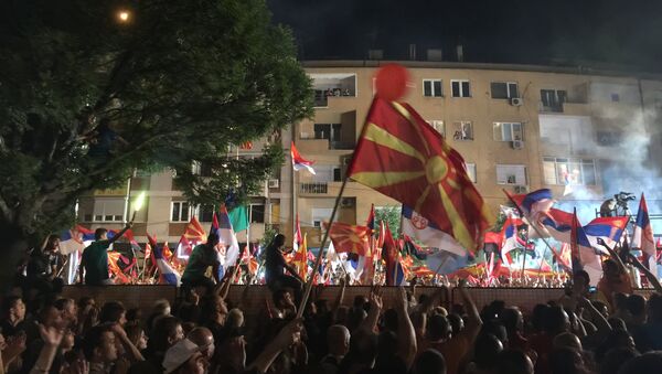 Митинг сторонников правительства в Скопье. Архивное фото