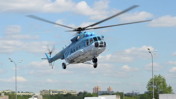 Вертолет Ми-8, прибывший для участия в выставке HeliRussia 2015. Архивное фото