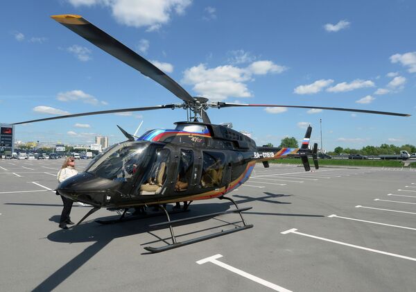 Вертолет Bell 407 GX, прибывший для участия в выставке HeliRussia 2015