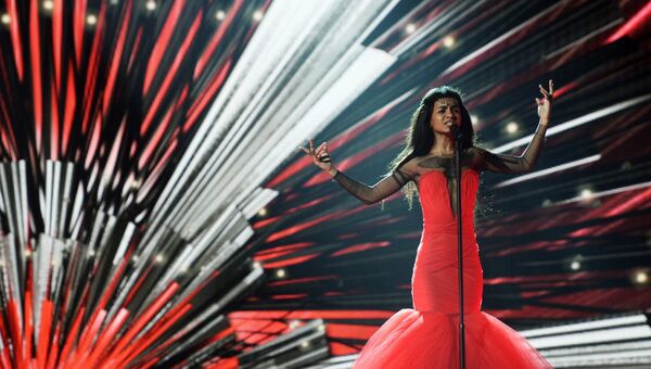 Амината Савадого (Латвия) на репетиции второго полуфинала конкурса Евровидение 2015 в Вене