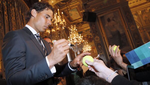 Испанский теннисист Рафаэль Надаль на вручении почетной премии Grand Vermeil в Париже