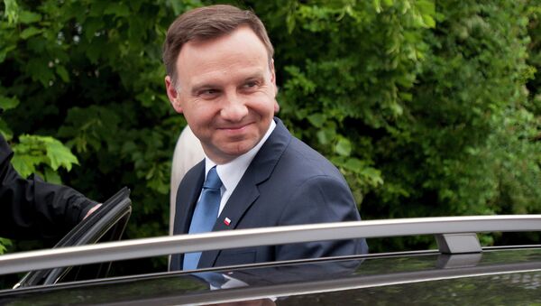 Лидирующий на президентских выборах в Польше Анджей Дуда. Архивное фото