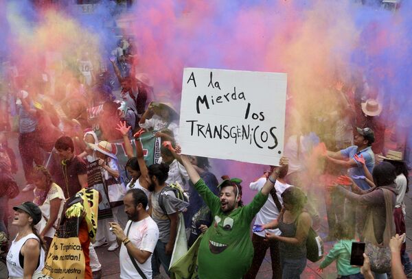 Акции протеста против продуктов с ГМО Марш против Монсанто в Мексике