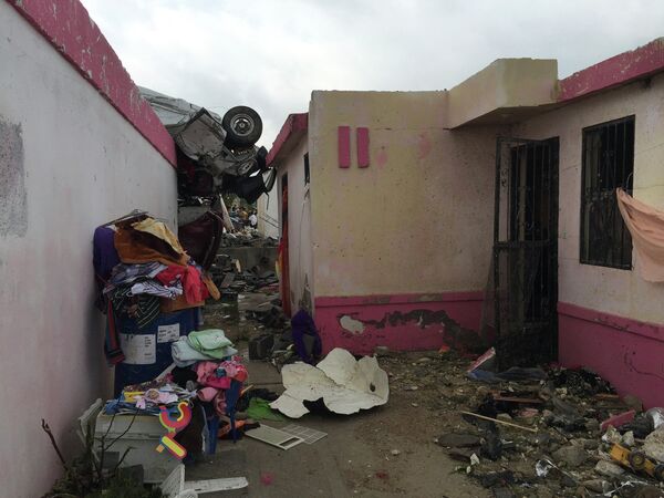 Последствия торнадо в Мексике