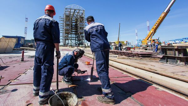 Рабочие на  строительстве космодроме Восточный в Амурской области. Архивное фото