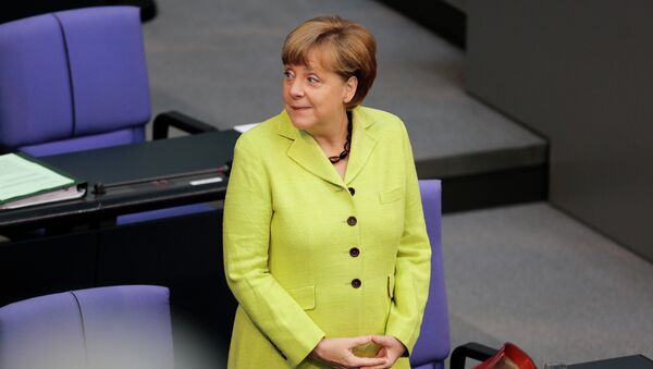 Канцлер Германии Ангела Меркель перед выступлением в Бундестаге