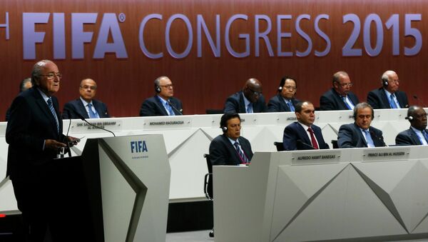 Президент ФИФА Йозеф Блаттер на конгрессе в Цюрихе